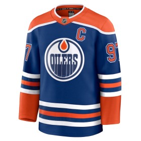 Mænd NHL Edmonton Oilers Trøje 2024-25 Fanatics Premium Connor McDavid Blå Hjemme